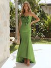 Satin Strapless Mermaid Formal Dresses with Bow