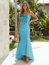 Satin Strapless Mermaid Formal Dresses with Bow