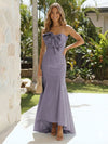 Satin Strapless Mermaid Formal Dresses with Bow