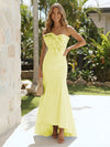 Satin Strapless Mermaid Formal Dresses with Bow