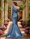 One Shoulder Satin Mermaid Formal Dresses