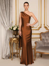 One Shoulder Mermaid Satin Formal Dresses