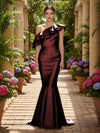 One Shoulder Satin Mermaid Formal Dresses