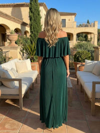 Chiffon Off the Shoulder Pleated Formal Dresses