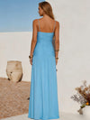 Spaghetti Straps Chiffon A Line Formal Dresses with Slit