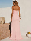 Strapless Satin Mermaid Formal Dresses with Slit