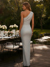 One Shoulder Satin Mermaid Formal Dresses
