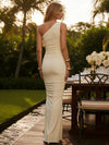 One Shoulder Satin Mermaid Formal Dresses