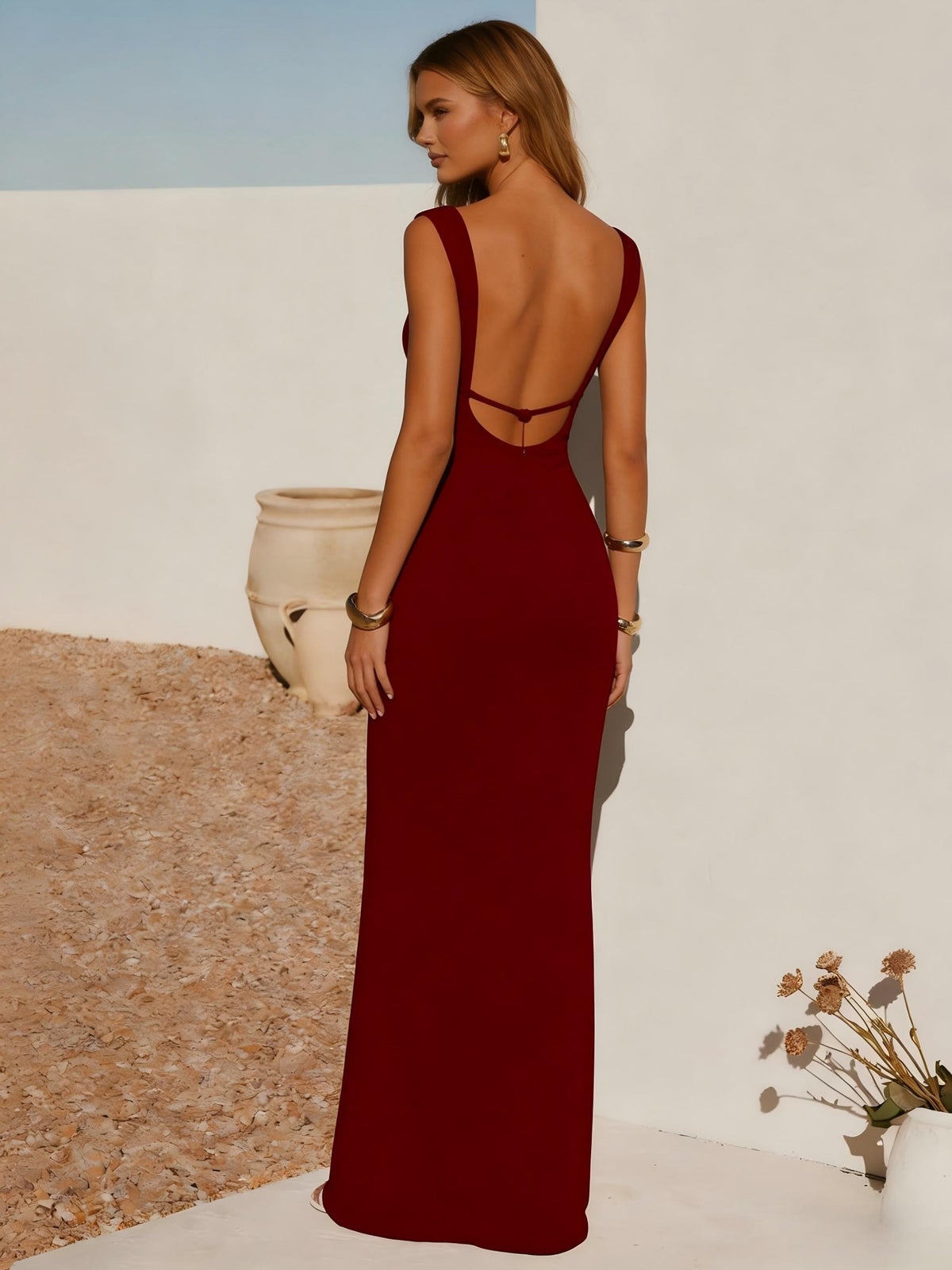 Square Neck Bodycon Satin Mermaid Formal Dresses