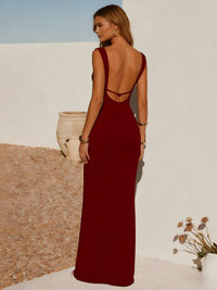 Square Neck Bodycon Satin Mermaid Formal Dresses