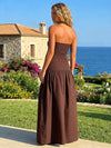Jersey A Line Strapless Pleated Formal Dresses
