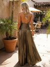 Halter Pleated Chiffon Evening Dresses with Slit