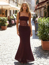 Spaghetti Straps Chiffon Mermaid Formal Dresses