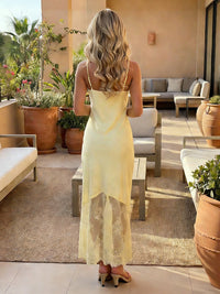 Spaghetti Straps Satin Formal Dresses with Lace