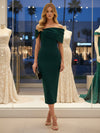 Off-the-Shoulder Satin Ankle Length Mother of the Bride Dresses with Bow