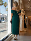 Off-the-Shoulder Satin Ankle Length Mother of the Bride Dresses with Bow