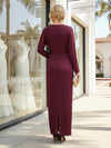 V Neck Long Sleeves Chiffon Mother of the Bride Dresses with Twist