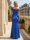 Satin Mermaid Off the Shoulder Sequins Flowers Mother of the Bride Dresses