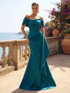Satin Mermaid Off the Shoulder Ruffles Mother of the Bride Dresses