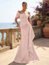 Satin Mermaid Off the Shoulder Ruffles Mother of the Bride Dresses