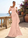 Satin Mermaid Off the Shoulder Ruffles Mother of the Bride Dresses