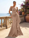 Satin Mermaid Off the Shoulder Ruffles Mother of the Bride Dresses