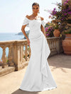 Satin Mermaid Off the Shoulder Ruffles Mother of the Bride Dresses