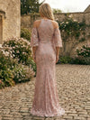 Lace Appliques Mermaid Halter Floor Length Evening Dresses