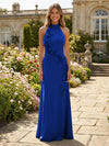 Jersey Sheath Halter 3D Flowers Formal Dresses