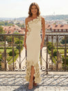 Jersey Mermaid One Shoulder 3D Flowers Formal Dresses
