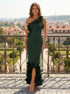 Jersey Mermaid One Shoulder 3D Flowers Formal Dresses