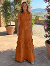 Jersey A-Line Crew Neck 3D Flowers Mother of the Bride Tent/ Trapeze Dresses