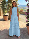 Jersey A-Line Crew Neck 3D Flowers Mother of the Bride Tent/ Trapeze Dresses