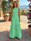 Jersey A-Line Crew Neck 3D Flowers Mother of the Bride Tent/ Trapeze Dresses