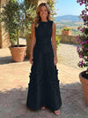 Jersey A-Line Crew Neck 3D Flowers Mother of the Bride Tent/ Trapeze Dresses