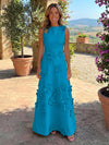 Jersey A-Line Crew Neck 3D Flowers Mother of the Bride Tent/ Trapeze Dresses