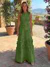 Jersey A-Line Crew Neck 3D Flowers Mother of the Bride Tent/ Trapeze Dresses