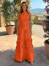 Jersey A-Line Crew Neck 3D Flowers Mother of the Bride Tent/ Trapeze Dresses