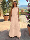 Jersey A-Line Crew Neck 3D Flowers Mother of the Bride Tent/ Trapeze Dresses