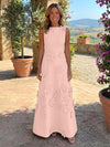 Jersey A-Line Crew Neck 3D Flowers Mother of the Bride Tent/ Trapeze Dresses