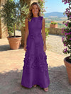 Jersey A-Line Crew Neck 3D Flowers Mother of the Bride Tent/ Trapeze Dresses