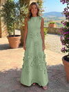 Jersey A-Line Crew Neck 3D Flowers Mother of the Bride Tent/ Trapeze Dresses