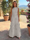 Jersey A-Line Crew Neck 3D Flowers Mother of the Bride Tent/ Trapeze Dresses