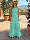 Jersey A-Line Crew Neck 3D Flowers Mother of the Bride Tent/ Trapeze Dresses