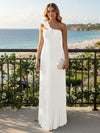 Chiffon A-Line Strapless Pleated Formal Tent/ Trapeze /Tube Dresses with Ribbon