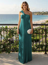 Chiffon A-Line Strapless Pleated Formal Tent/ Trapeze /Tube Dresses with Ribbon