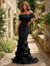 Jersey Mermaid Off the Shoulder 3D Flowers Formal Dresses