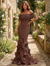 Jersey Mermaid Off the Shoulder 3D Flowers Formal Dresses
