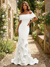 Jersey Mermaid Off the Shoulder 3D Flowers Formal Dresses