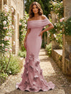 Jersey Mermaid Off the Shoulder 3D Flowers Formal Dresses